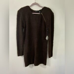 NWT Moda Victoria’s Secret Sweater Dress Wool Blend Chocolate Brown Boucle XL